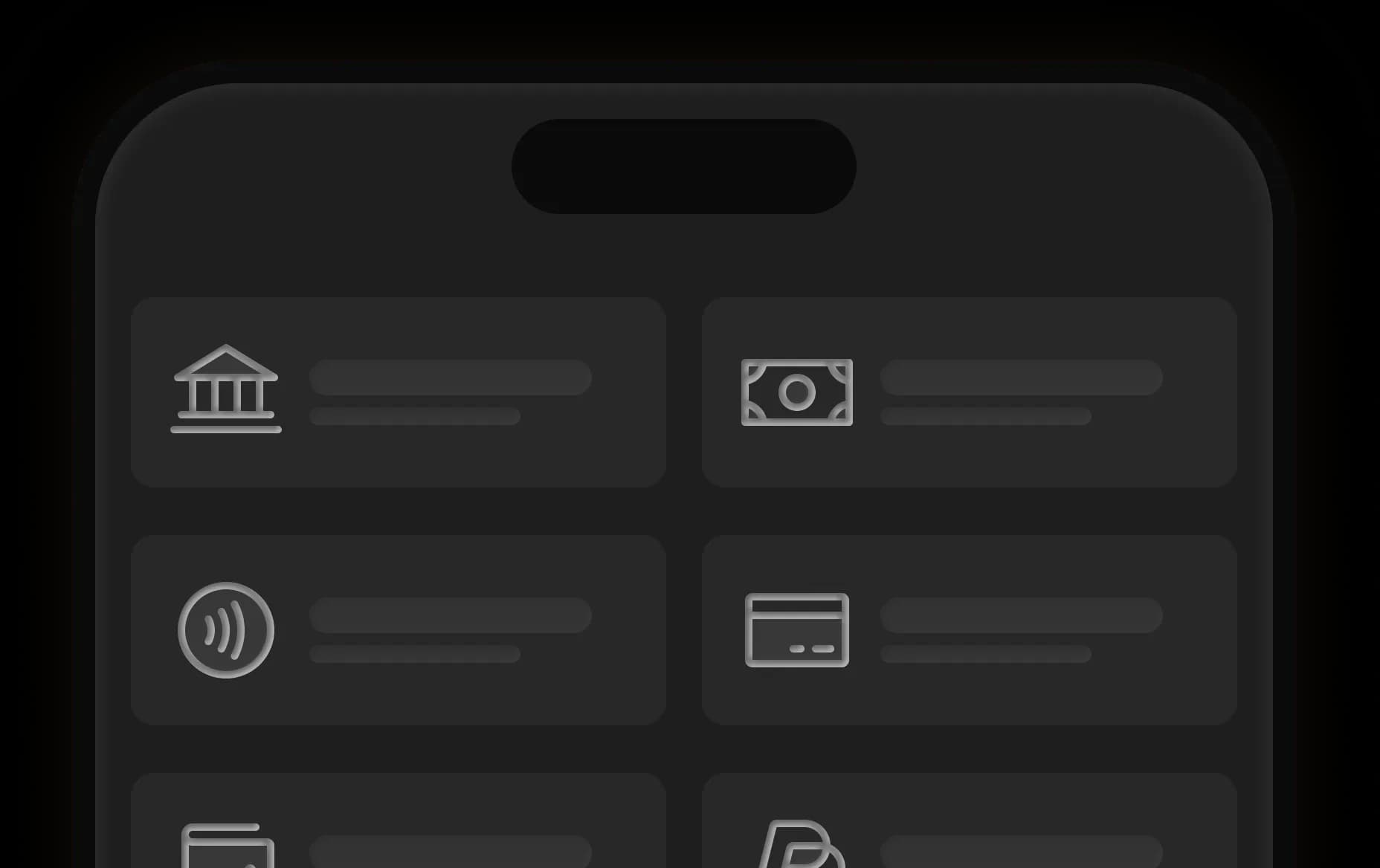 Mobile app showing expense tracking